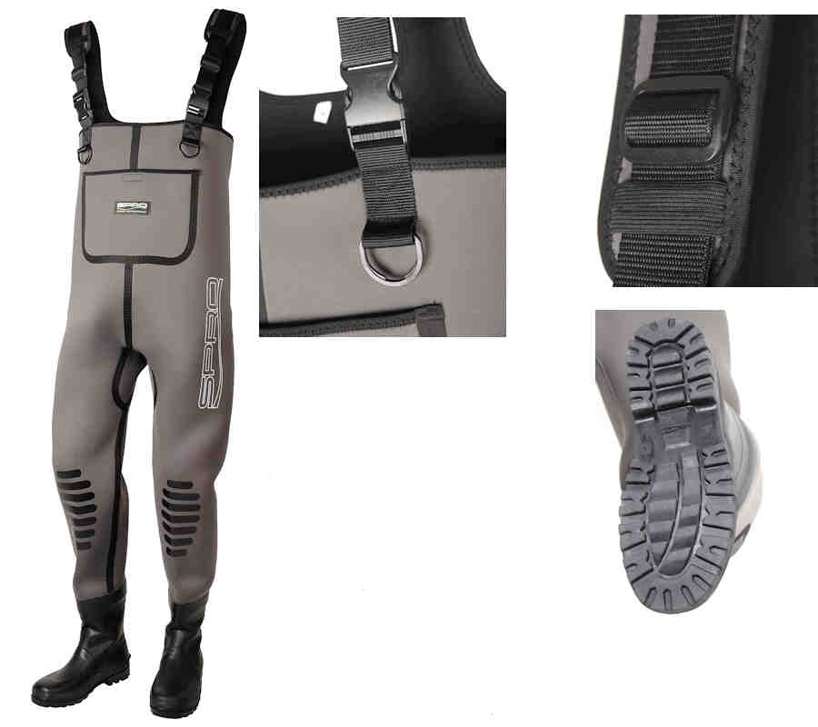 Waders Spro Waders in Neoprene 5 mm con stivale in gomma