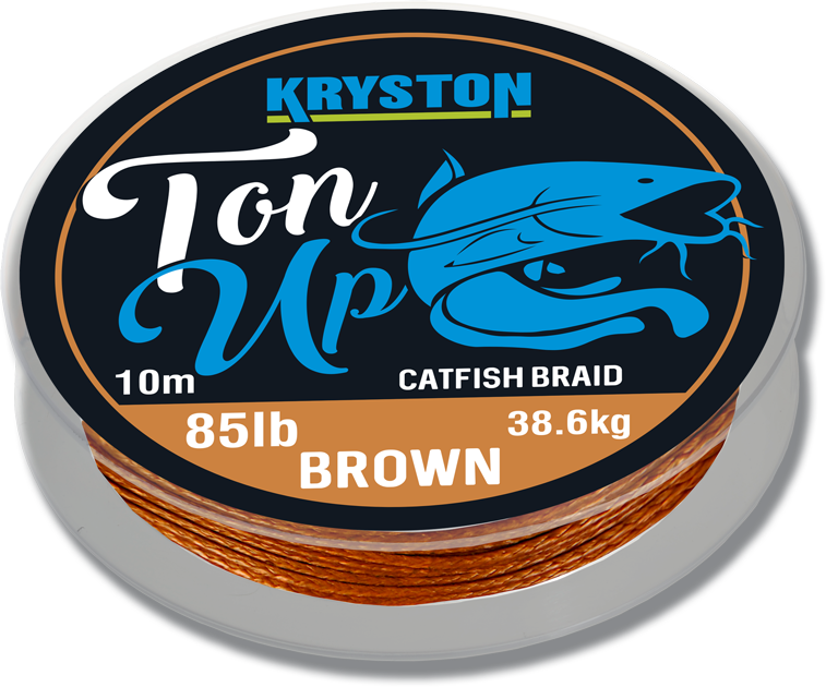 Kryston Ton Up Catfish Braid 85lb x 10m Gravel Brown
