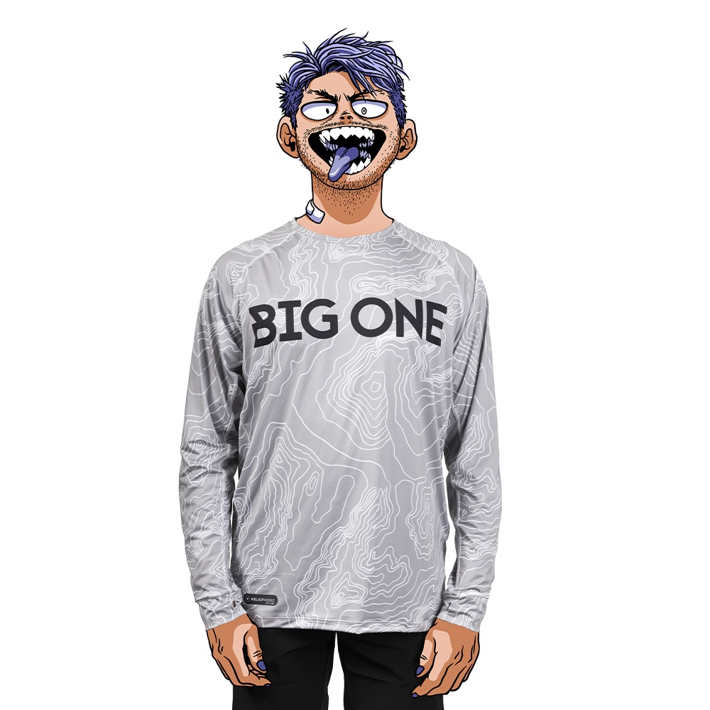 Maglia anti UV Big One Darsa col. Trama Batimetrica Grigia