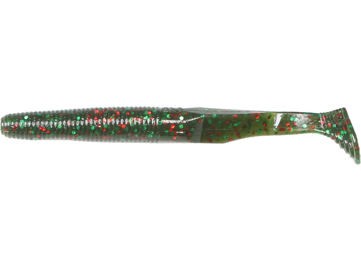 Shad Tail Worm Gary Yamamoto Swimsenko 5" col. 222 Wtrmln red Grn Shad Tail Worm Gary Yamamoto Swimsenko 5" col. 222 Wtrmln red Grn