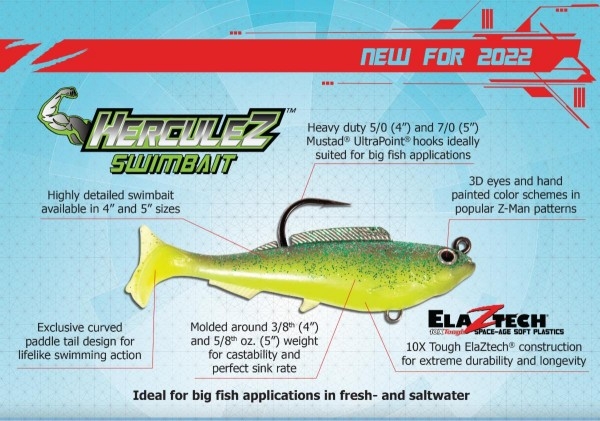 Swimbait Premontata Z-Man Herculez Swimbait 4"