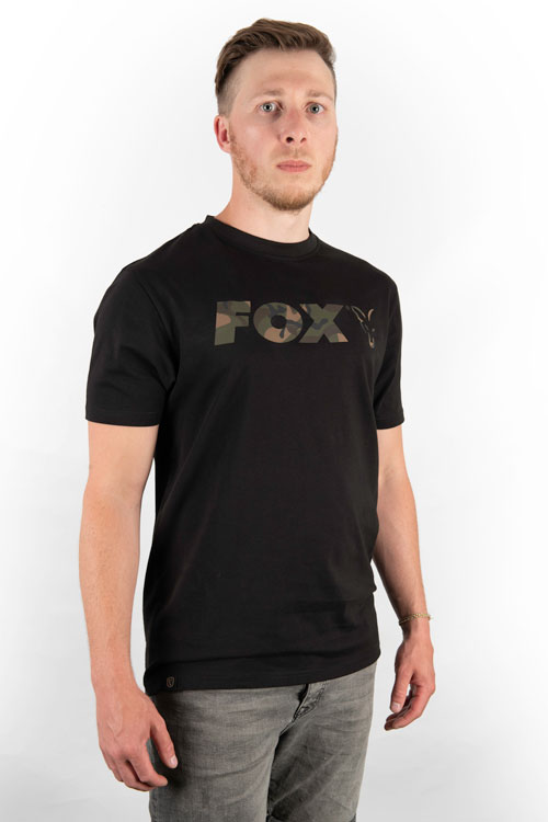 T-Shirt Fox Chest Print col. Black/Camo