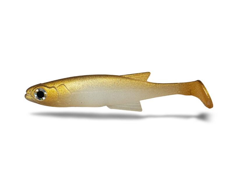 Soft Swimbait Veeu Snack Burno Shad Tail 12.5 cm col. Real Clear Gld