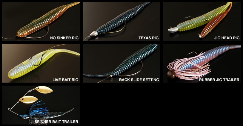 Soft Stickbait Deps Deathadder 4”(101,6 mm) (Pin Tail)