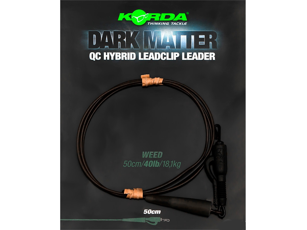 Korda Dark Matter Leader 50cm QC Hybrid clip weed Korda Dark Matter Leader 50cm QC Hybrid clip weed