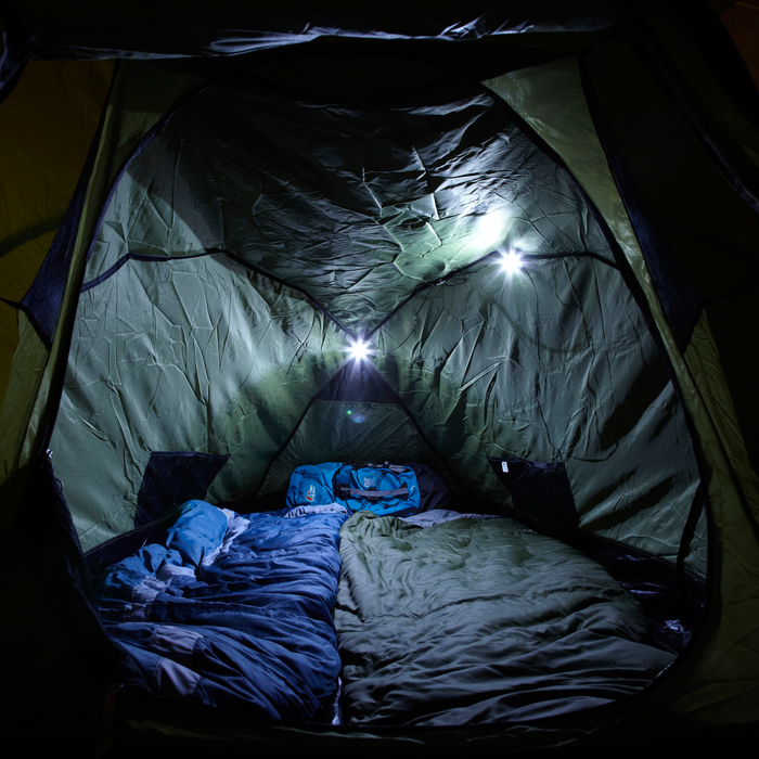 Torcia ring 2 luci led per tenda campeggio