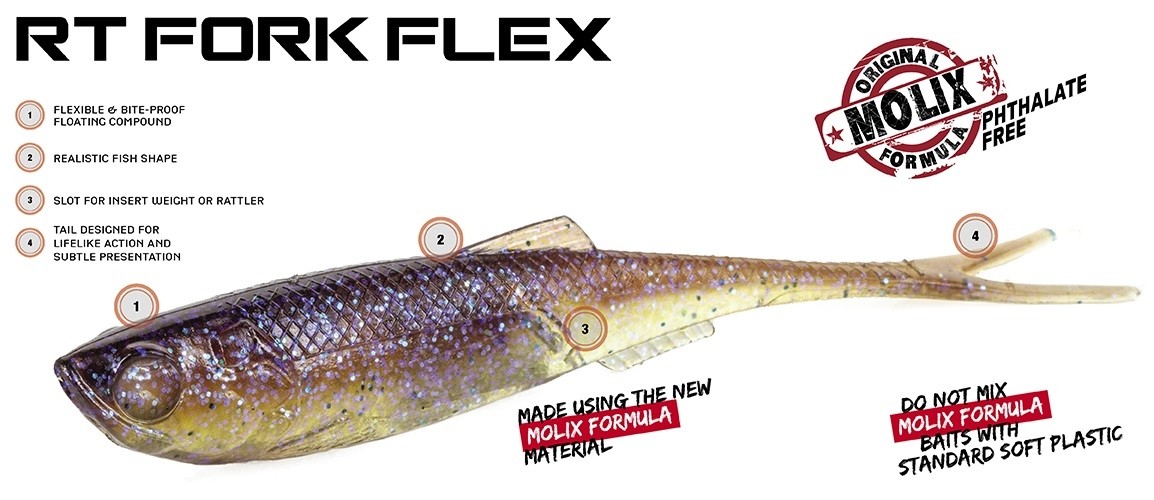 Soft Minnow Molix RT Fork Flex 3"