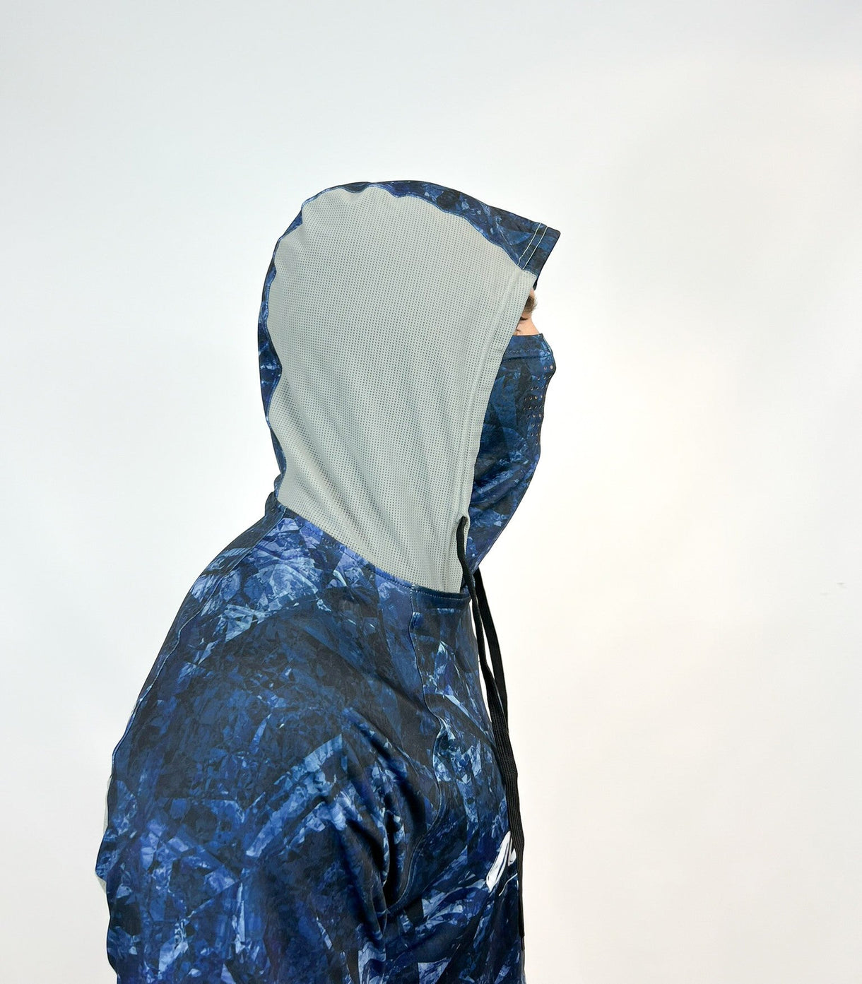 Maglia con Cappuccio Anti-UV Outwater Guerilla col. Dark Blue