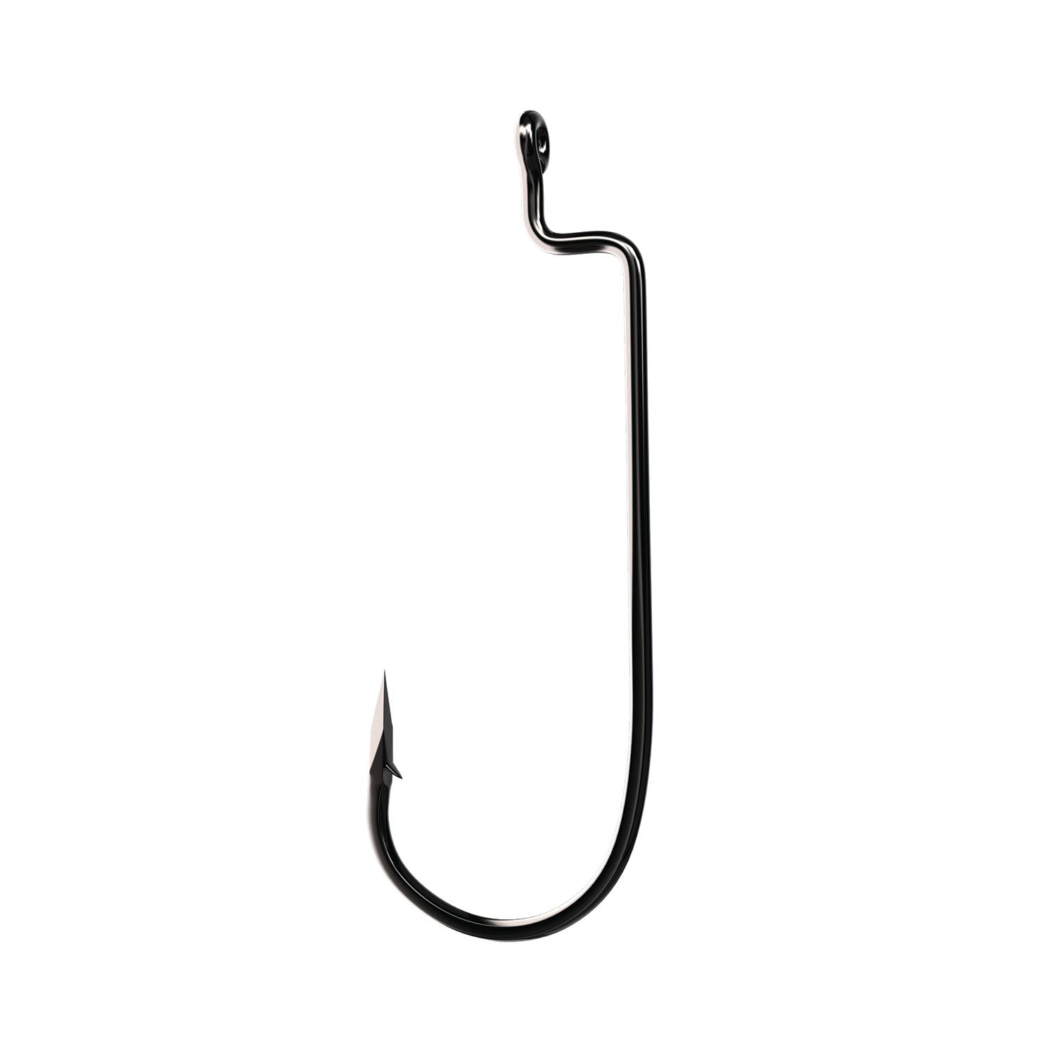 Amo tk100 worm hook hd finish platinum black 4/0