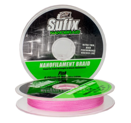 Treccia Sufix NANOBRAID Hot Pink 100mt 0,10 mm PE 0.4