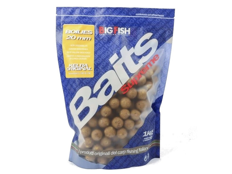 Boilies Big Fish Keltia original Strawberry Hit + Oil 1 kg