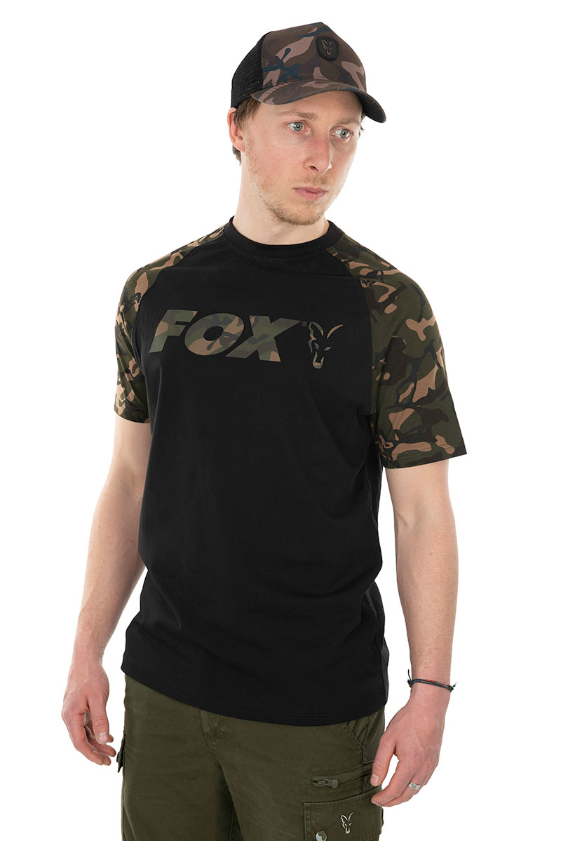 T-Shirt Fox Raglan col. Black/Camo