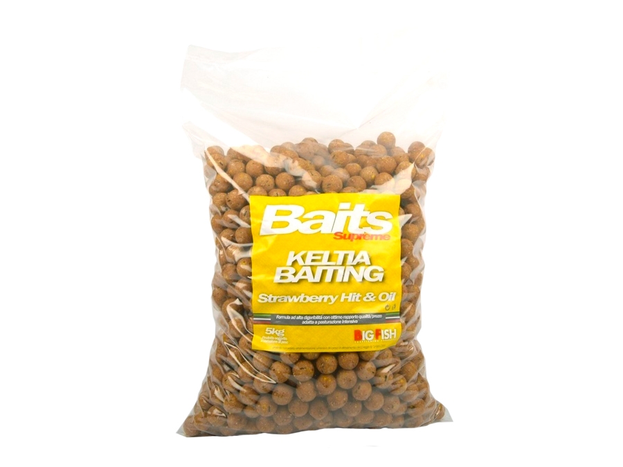 Boilies Big Fish Keltia BAITING Strawberry Hit + Oil 5 kg