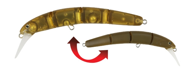 Jointed Minnow Valkein Hydram F col. M119 - Split Amber Jointed Minnow Valkein Hydram F col. M119 - Split Amber