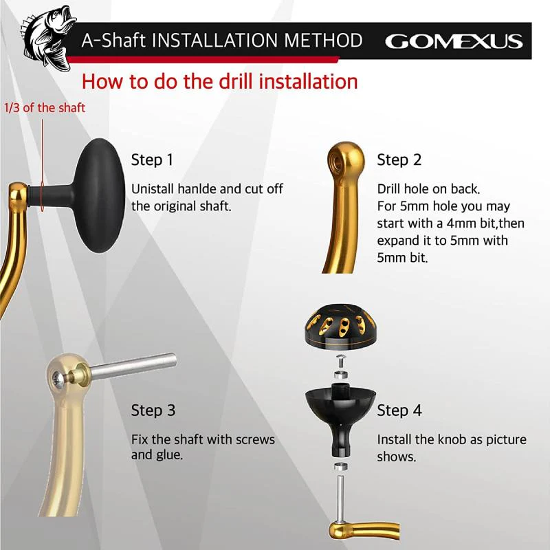 Asta montaggio Pomello Gomexus Drill Fitment Accessories